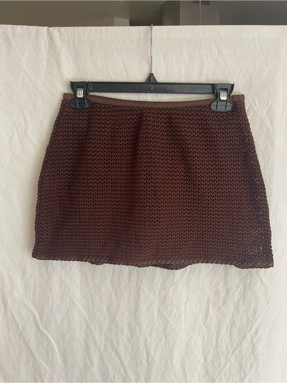 Victoria's Secret Crochet Mini-Skirt Espresso Built-in Swim Bottoms Size S - Picture 2 of 11